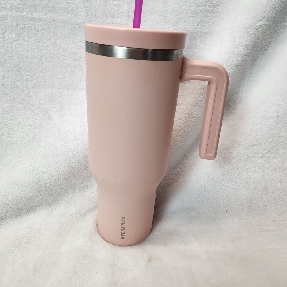 Hydrapeak Voyager 40 oz Tumbler Pink With Handle Straw Lid Tumbler Water Bottle